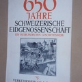Deckblatt Broschüre 650 Jahre Eidgenossenschaft
