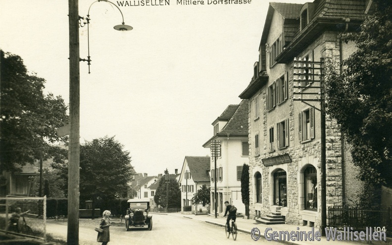 Postkarte Wallisellen, Mittlere Dorfstrasse